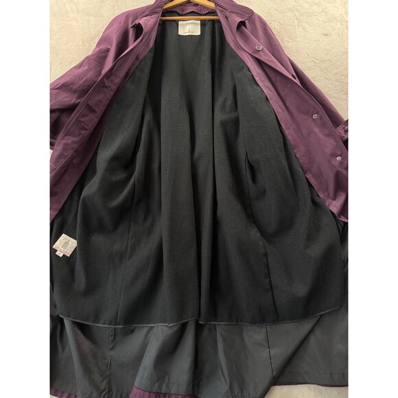 Limited Edition London Fog 16R Purple Trench Coat Raincoat Removable Wool Lining - Picture 5 of 9